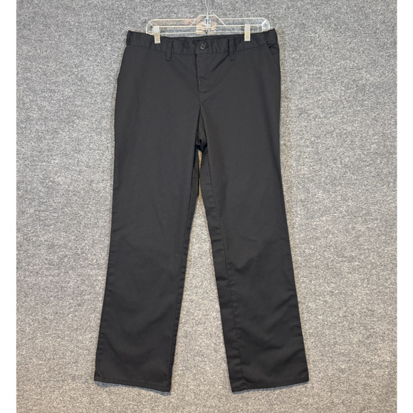 Dickies Pants Womens 12 Black Chino Flat Front Straight Work Uniform Minimalist - Picture 1 of 10